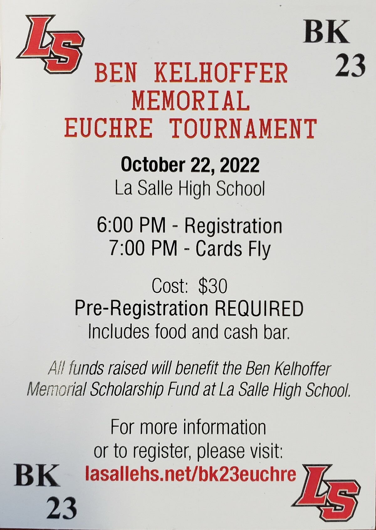 2022 Ben Kelhoffer Memorial Euchre Tournament